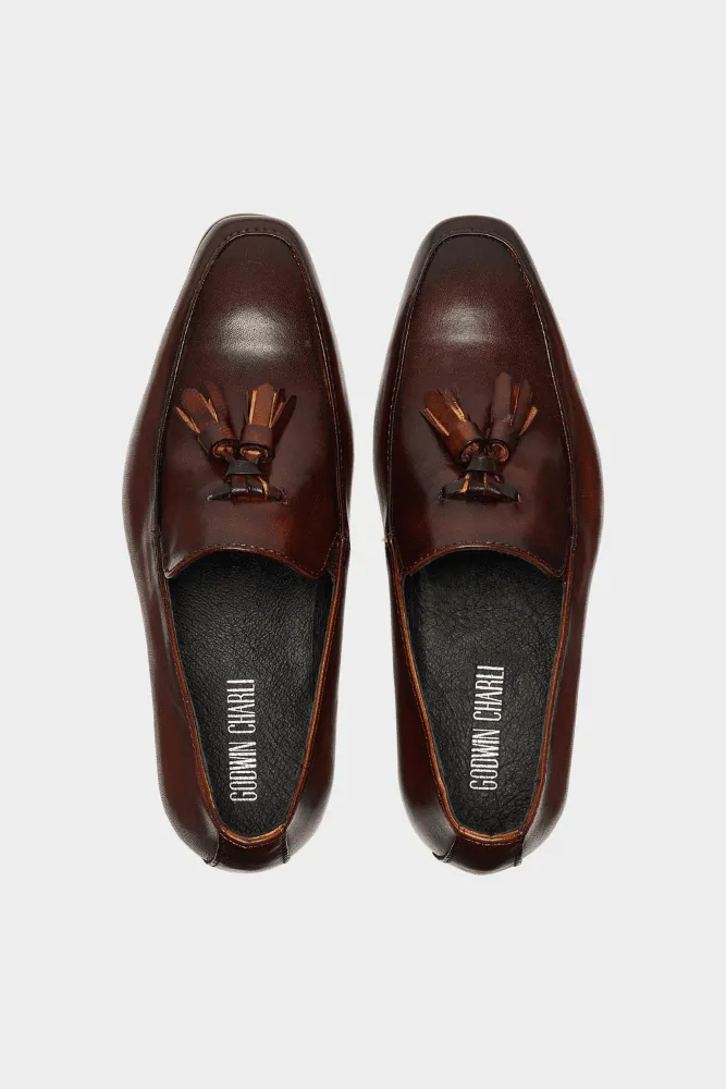 Harry Tassel Loafer - Brown Leather for Kids