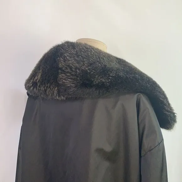 Louis Ferraudbrown nylon with fur collar jacket