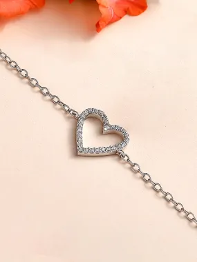 Love In Heart Silver Bracelet