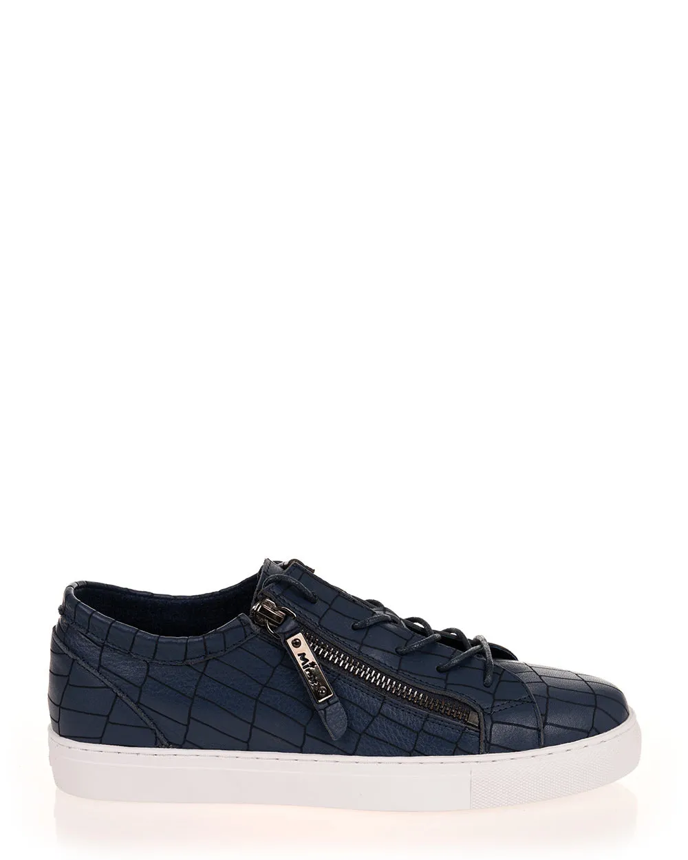 Minx Zip Band Ink Croc Emboss Leather Sneaker