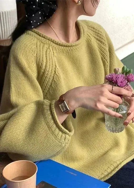 Modern Rose Oversized Cozy Knit Sweaters Spring HA1064