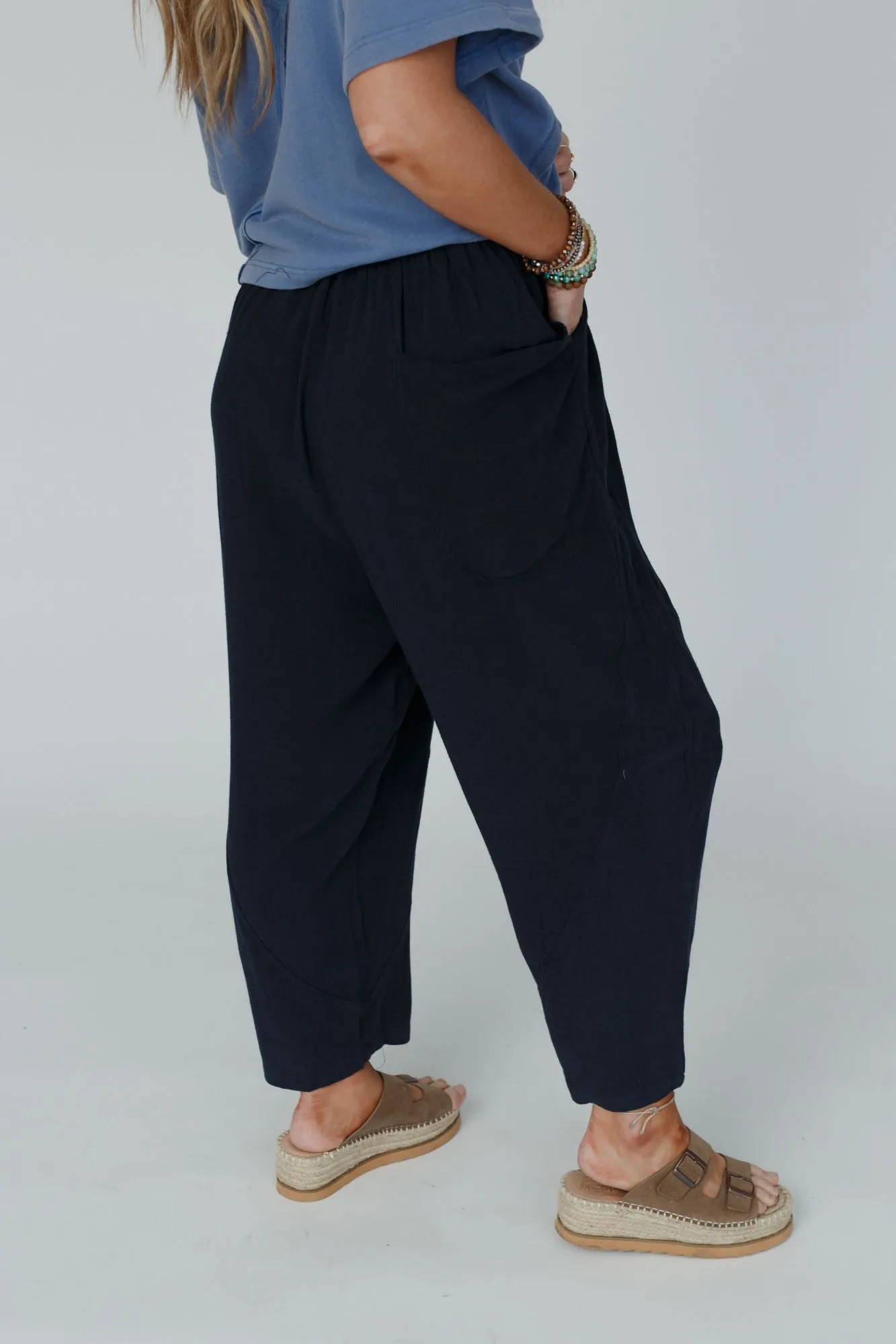 Nomadic Nature Drawstring Harem Pants - Navy