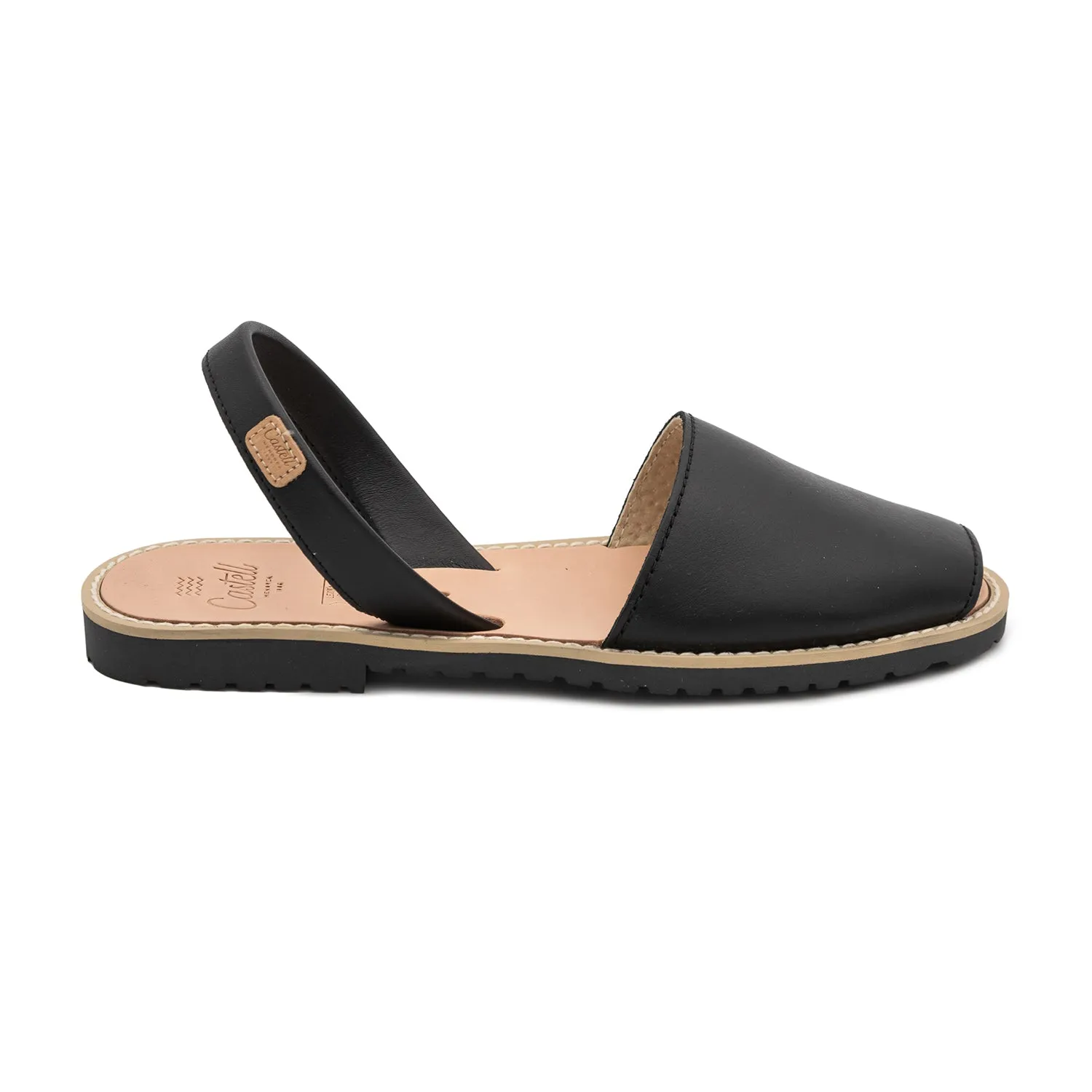 Open Toe Leather Menorcan Sandal With Sling Back - Madona 1056 Ciervo