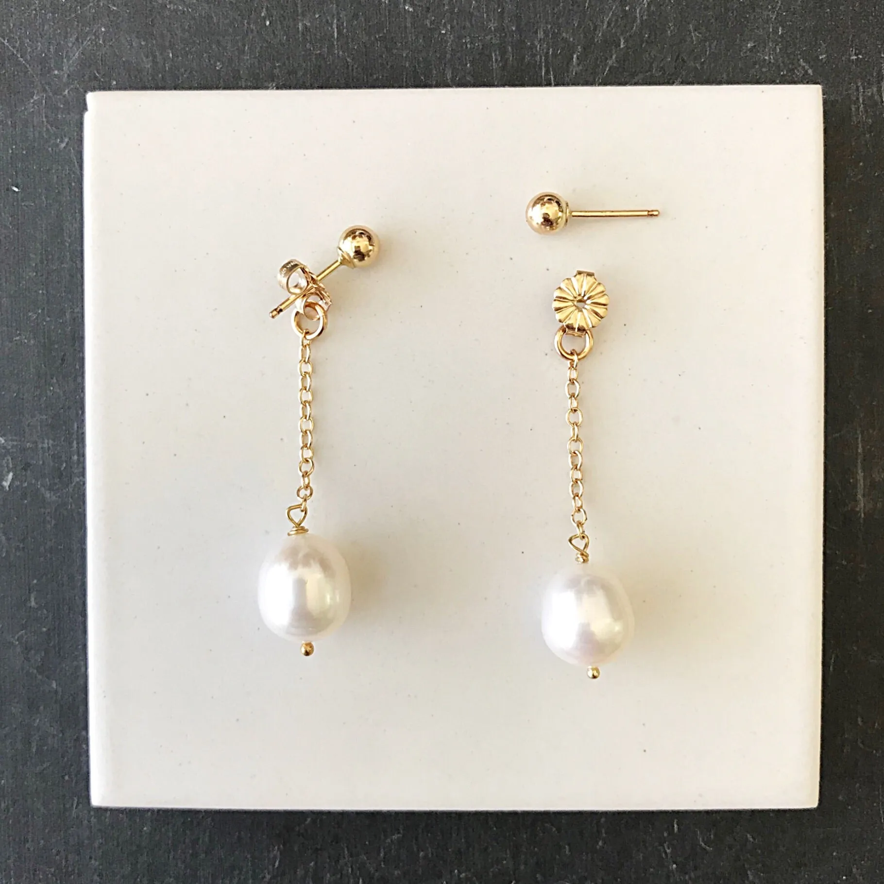 Pearl Post and Ear Jacket Earrings