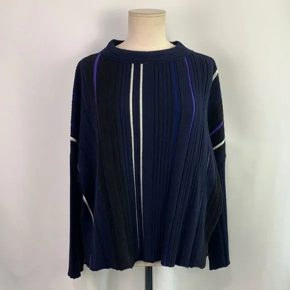 PierAntonioGaspari BlackBlue White Ribbed Sweater