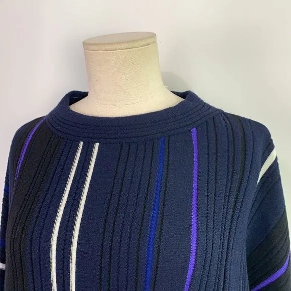 PierAntonioGaspari BlackBlue White Ribbed Sweater