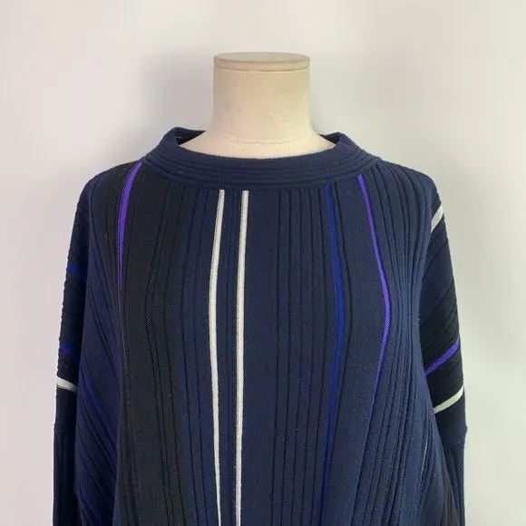 PierAntonioGaspari BlackBlue White Ribbed Sweater