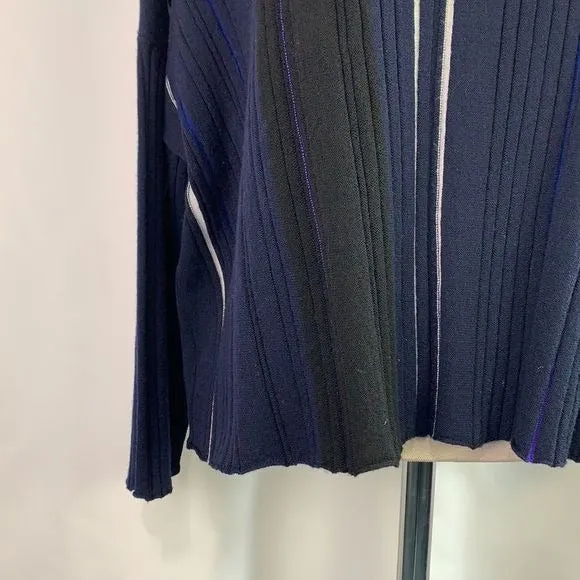 PierAntonioGaspari BlackBlue White Ribbed Sweater