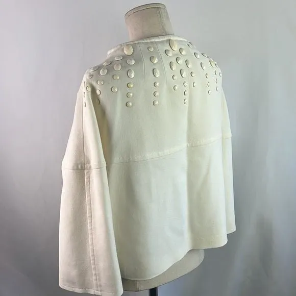 RedValentinoCream Jacket with Beaded Trim