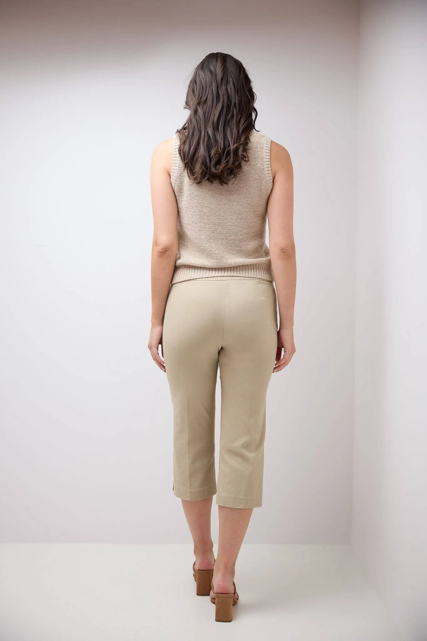 Rekucci EcoCosy Straight Leg Capri with Button Detail