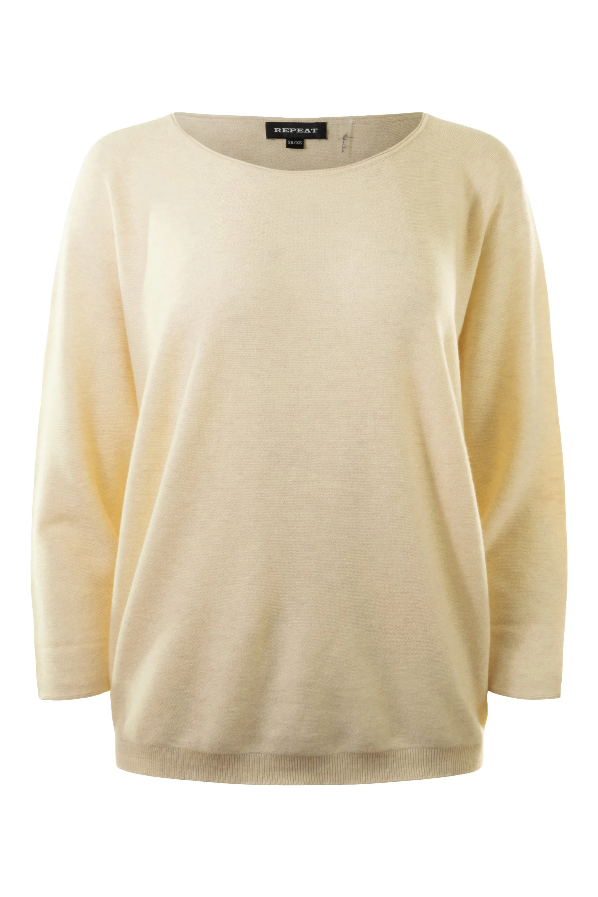 Repeat Cashmere Seamless Cotton Cashmere Sweater in Ivory