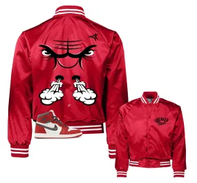 Retro 1 Lost and Found Raging Face Satin Jacket