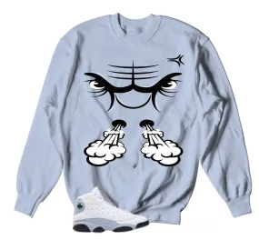 Retro 13 Blue Grey Raging Face Sweater