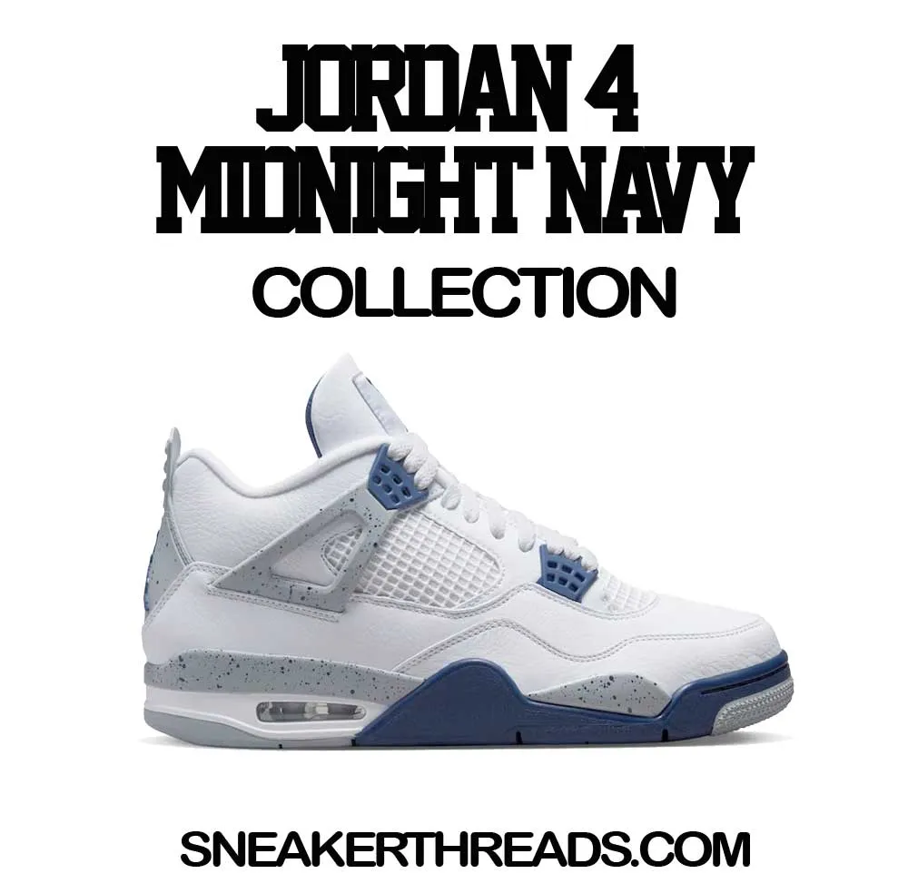 Retro 4 Midngiht Navy Sweater - Fly Kicks - White