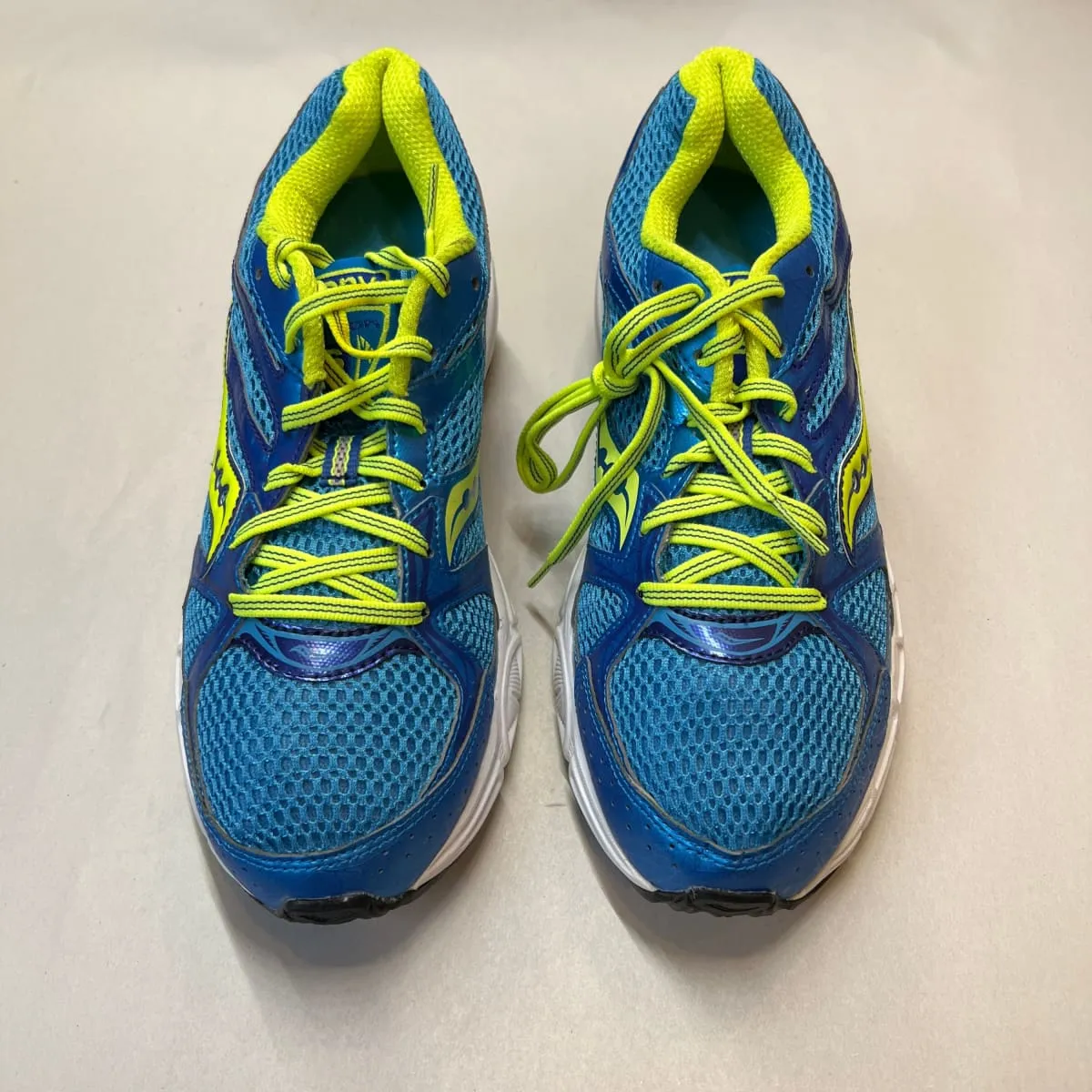 SAUCONY Women's Grid Cohesion 6 -Blue/Citron- Running Shoe - Size 10M Preowned