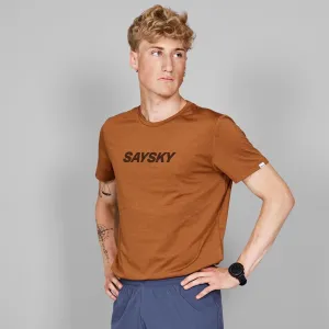 Saysky | Logo Pace T-Shirt | Heren | Orange Melange