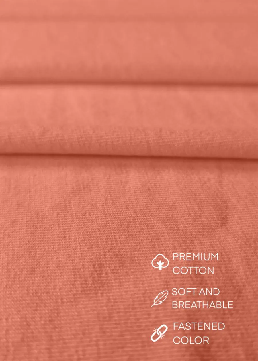 Solid Men Full Sleeve T-Shirt - Salmon Pink