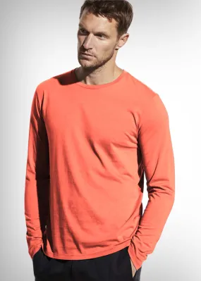 Solid Men Full Sleeve T-Shirt - Salmon Pink