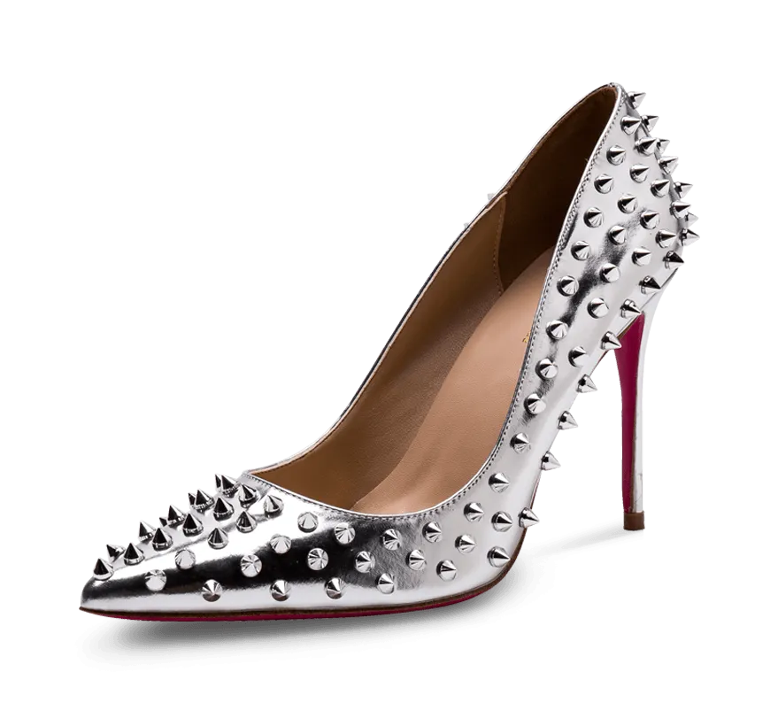 Spikes Pink Sole High Heel Pumps