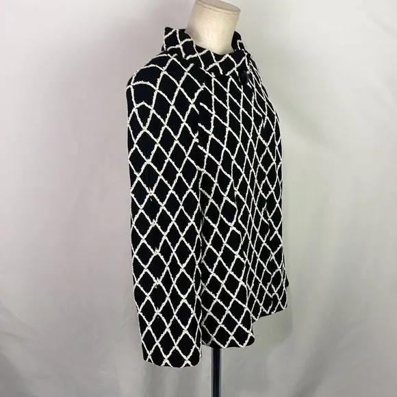 StJohnBlack White Print Button Front Jacket