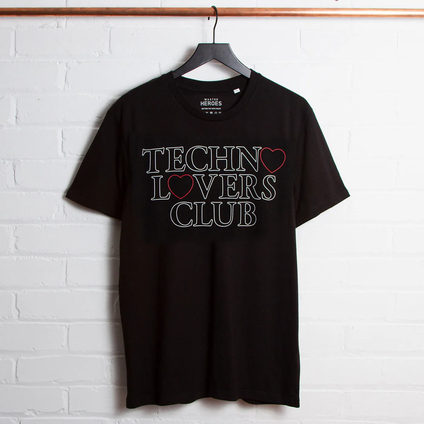 Techno Lovers Front Print - Tshirt - Black