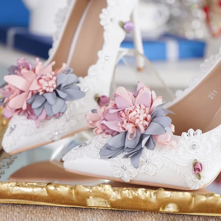 The Hansen Wedding Bridal Floral Heels