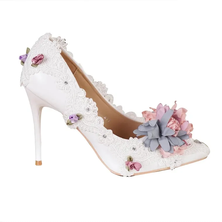 The Hansen Wedding Bridal Floral Heels