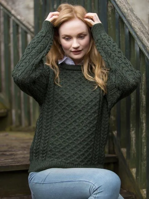 Unisex Crew Neck Aran Sweater