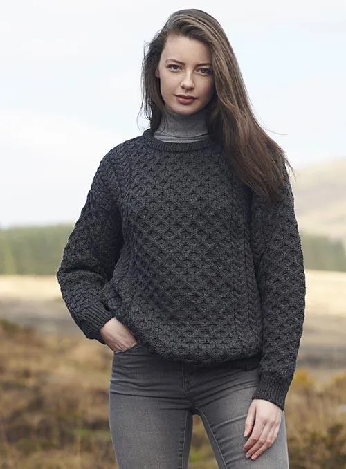 Unisex Crew Neck Aran Sweater