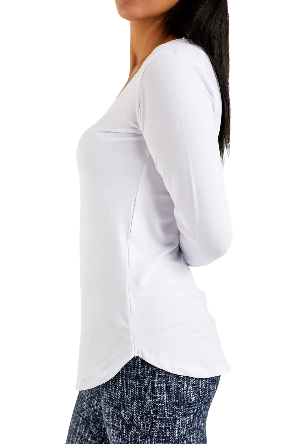 White - Long Sleeve Tunic Top