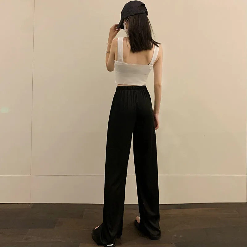 Wide-Leg Pants With Hem Split