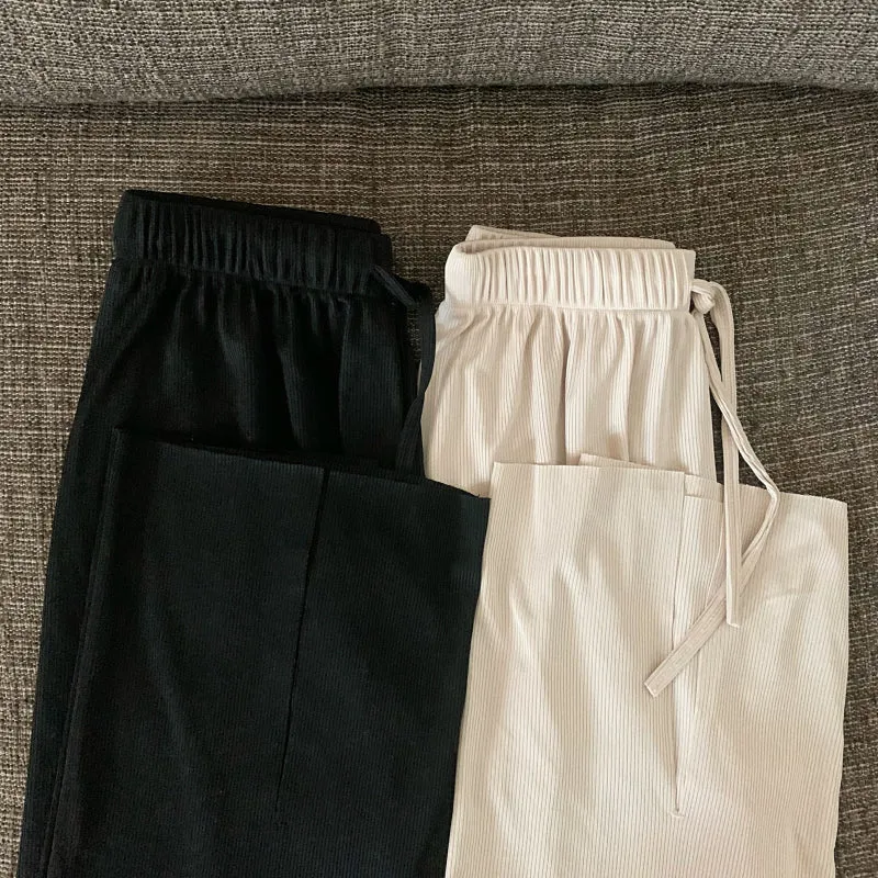 Wide-Leg Pants With Hem Split