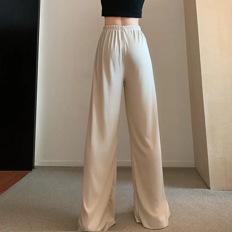 Wide-Leg Pants With Hem Split