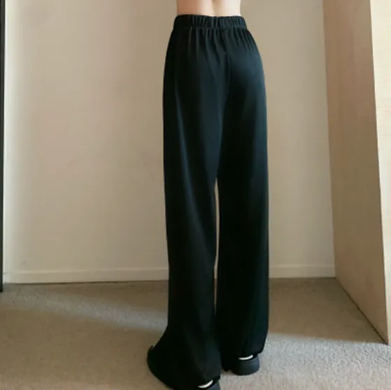 Wide-Leg Pants With Hem Split